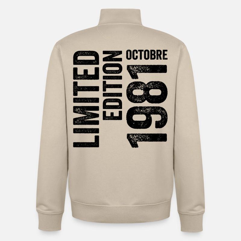 1981 - Sweat zippé unisexe en coton bio Stanley/Stella - beige crème