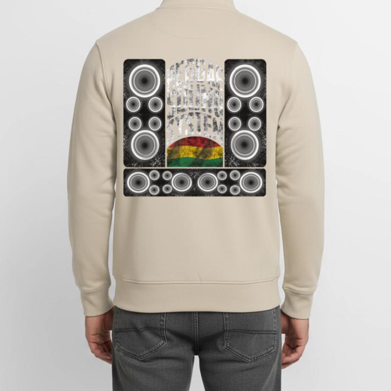 Conception de systèmes de sonorisation reggae Sweat zippé unisexe en coton bio Stanley/Stella