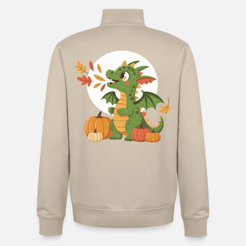Kleiner Drachen Herbstszene - Unisex Organic Zip Sweatshirt von Stanley/Stella - Cremebeige