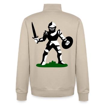 Ritter Spielzeug - Unisex Organic Zip Sweatshirt von Stanley/Stella - Cremebeige - Hinten - AI Model Male 185 dark (185cm)