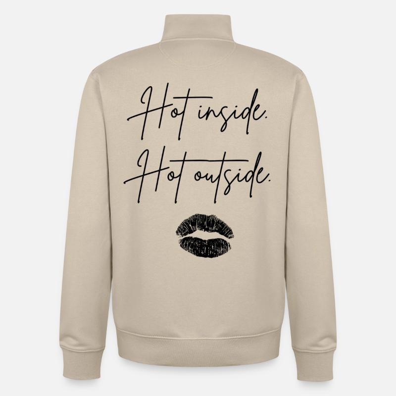 chaud à l’intérieur chaud à l’extérieur - Sweat zippé unisexe en coton bio Stanley/Stella - beige crème