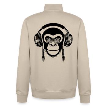 Stereoliebhaber Affenkopf Dual Kanal Edition Shirt - Unisex Organic Zip Sweatshirt von Stanley/Stella - Cremebeige - Hinten - AI Model Male 185 dark (185cm)