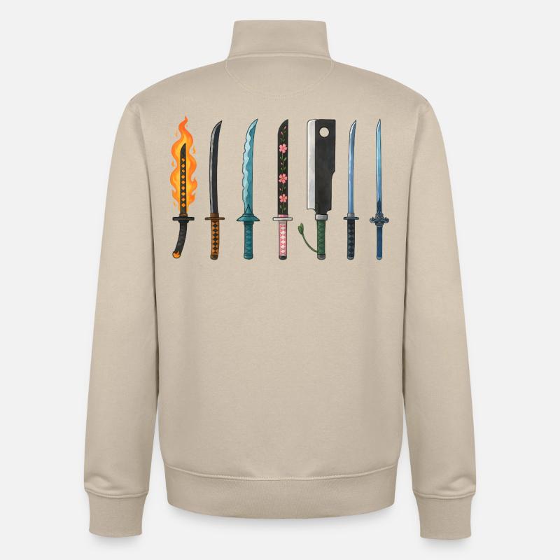Anime Schwerter Sammlung Design - Unisex Organic Zip Sweatshirt von Stanley/Stella - Cremebeige