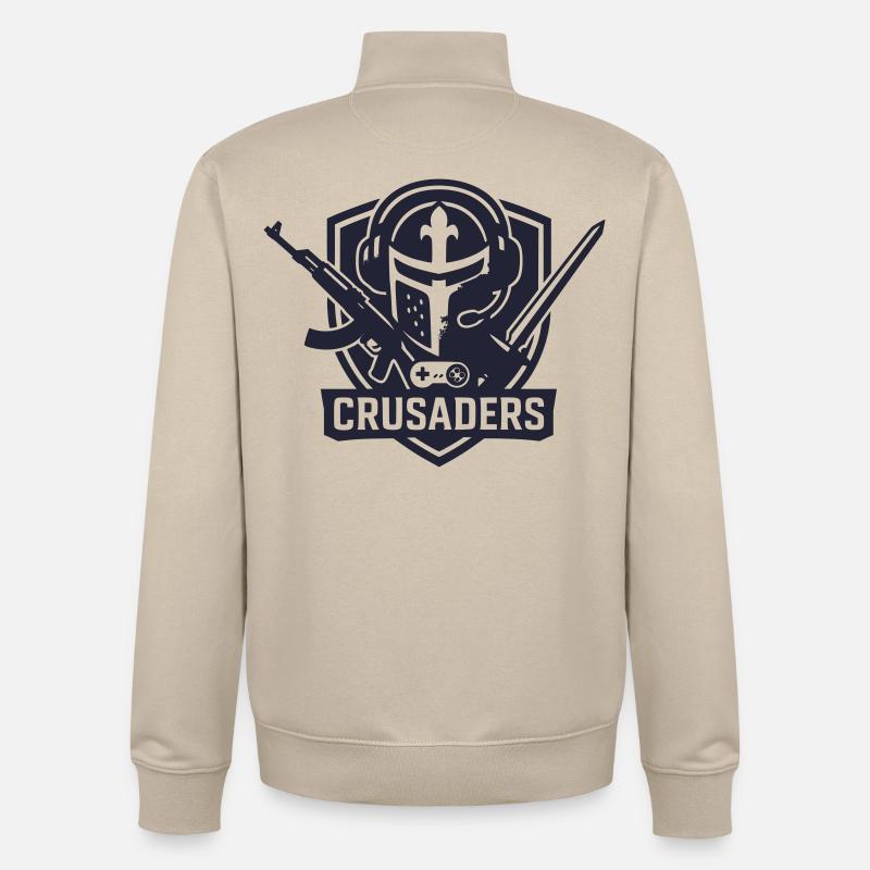 Crusaders_Logo_ _NavyBlue - Sweat zippé unisexe en coton bio Stanley/Stella - beige crème
