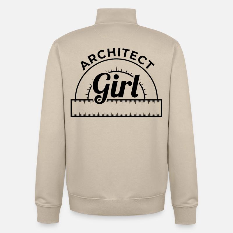 Fille Architecte - Sweat zippé unisexe en coton bio Stanley/Stella - beige crème