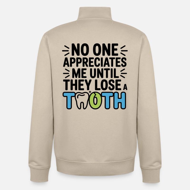 Technicien de laboratoire dentaire articulateur - Sweat zippé unisexe en coton bio Stanley/Stella - beige crème