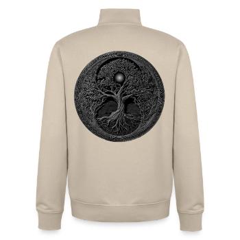 Wikinger Medaille walhalla - Unisex Organic Zip Sweatshirt von Stanley/Stella - Cremebeige - Hinten - AI Model Male 185 dark (185cm)