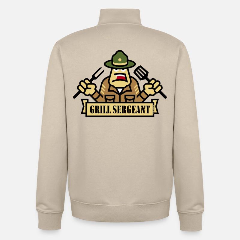 Grill Sergeant (Grillen / BBQ / Barbecue) - Unisex Organic Zip Sweatshirt von Stanley/Stella - Cremebeige