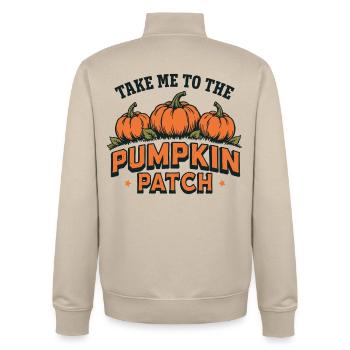Take me to the pumpkin patch - Unisex Organic Zip Sweatshirt by Stanley/Stella - desert dust - Back - AI Model Male 185 dark (185cm)