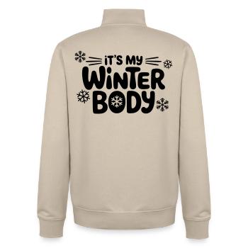 Winter-Körper - Unisex Organic Zip Sweatshirt von Stanley/Stella - Cremebeige - Hinten - AI Model Male 185 dark (185cm)