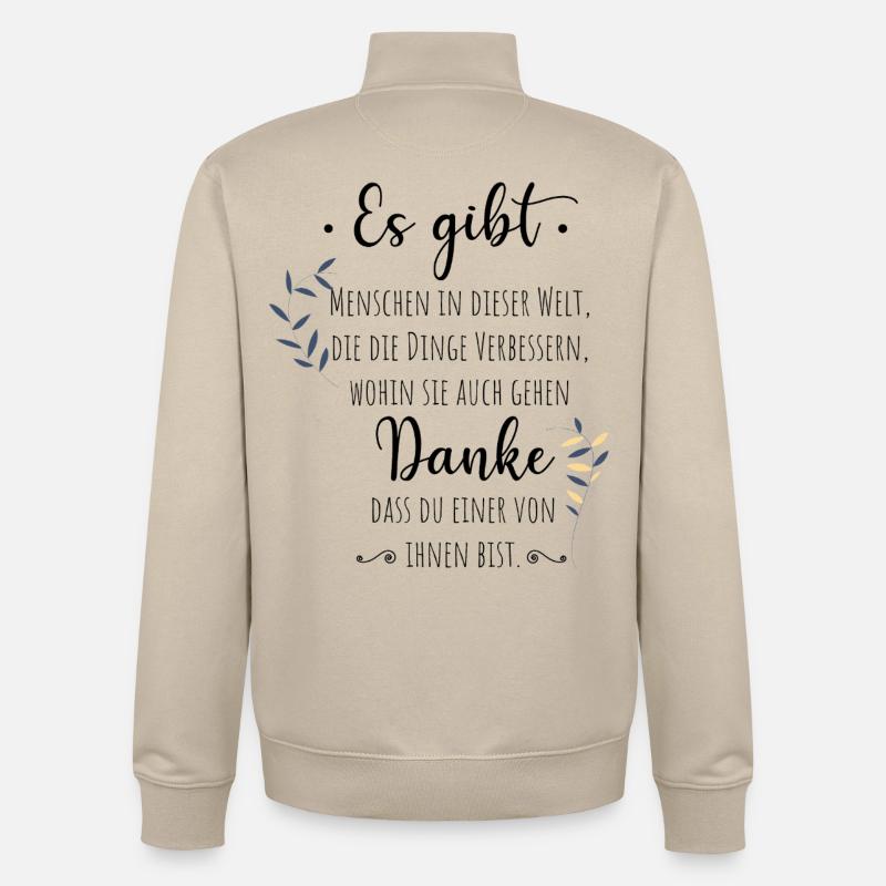 Abschiedsgeschenk Kollege Mitarbeiter Dankeschön - Unisex Organic Zip Sweatshirt von Stanley/Stella - Cremebeige