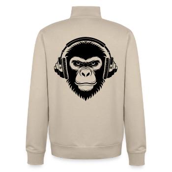 Prime Sound Wave Vibe Chemise à tête de singe - Sweat zippé unisexe en coton bio Stanley/Stella - beige crème - Dos - AI Model Male 185 dark (185cm)