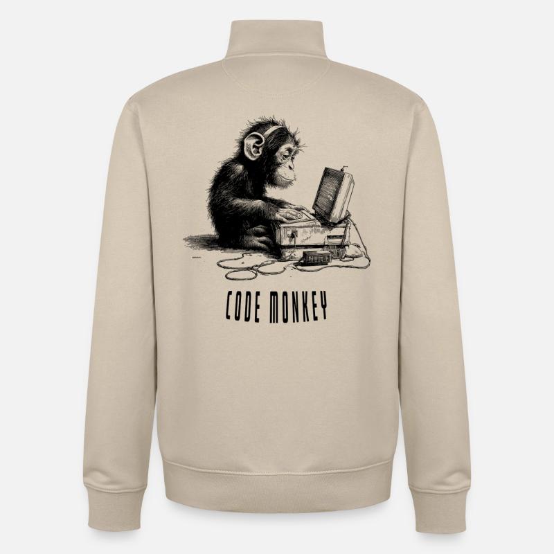 Code Monkay - Unisex Organic Zip Sweatshirt von Stanley/Stella - Cremebeige