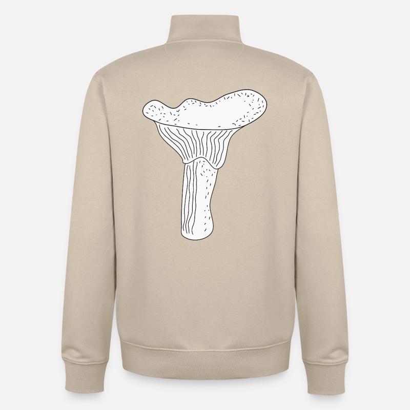 Girolles Champignons - Sweat zippé unisexe en coton bio Stanley/Stella - beige crème
