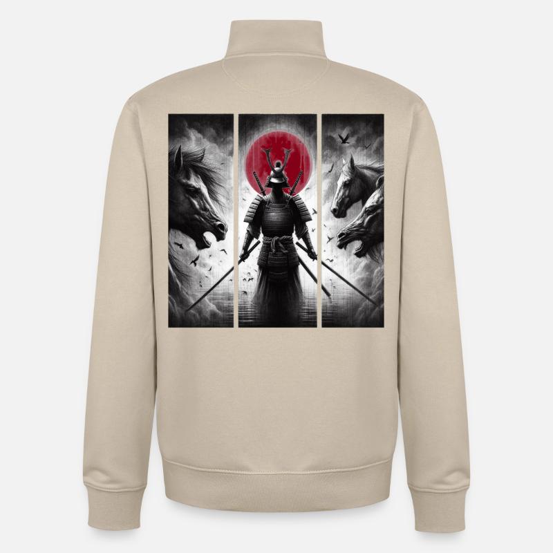 Samurai - Unisex Organic Zip Sweatshirt von Stanley/Stella - Cremebeige