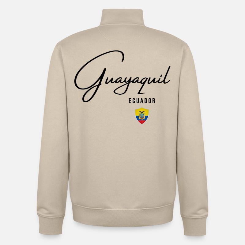 Design élégant Guayaquil, fierté équatorienne - Sweat zippé unisexe en coton bio Stanley/Stella - beige crème