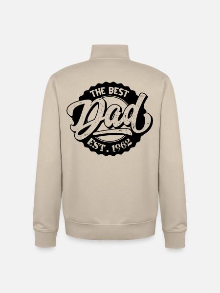 The Best Dad EST 1962 - Unisex Organic Zip Sweatshirt by Stanley/Stella - desert dust