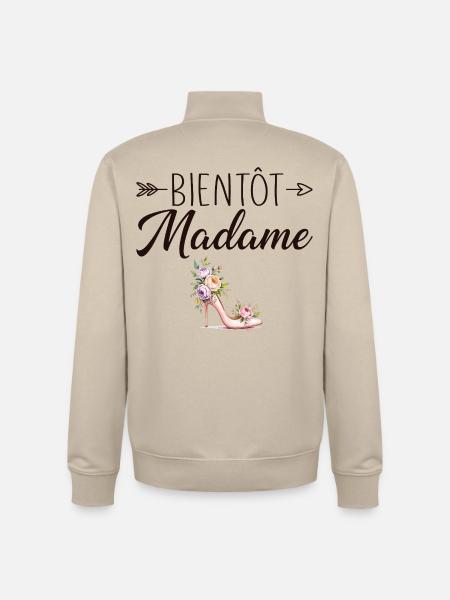 Madame Wedding Bachelorette Party Bride - Unisex Organic Zip Sweatshirt by Stanley/Stella - desert dust