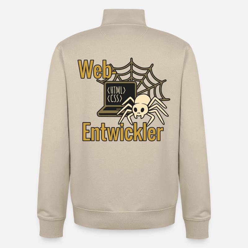 Web Developer - Halloween 2025 - Unisex Organic Zip Sweatshirt by Stanley/Stella - desert dust