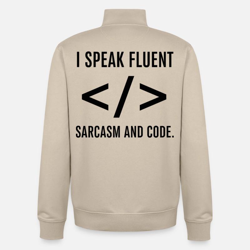 Je parle couramment le code - Sweat zippé unisexe en coton bio Stanley/Stella - beige crème