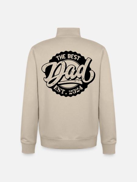 The Best Dad EST 2024 - Unisex Organic Zip Sweatshirt by Stanley/Stella - desert dust