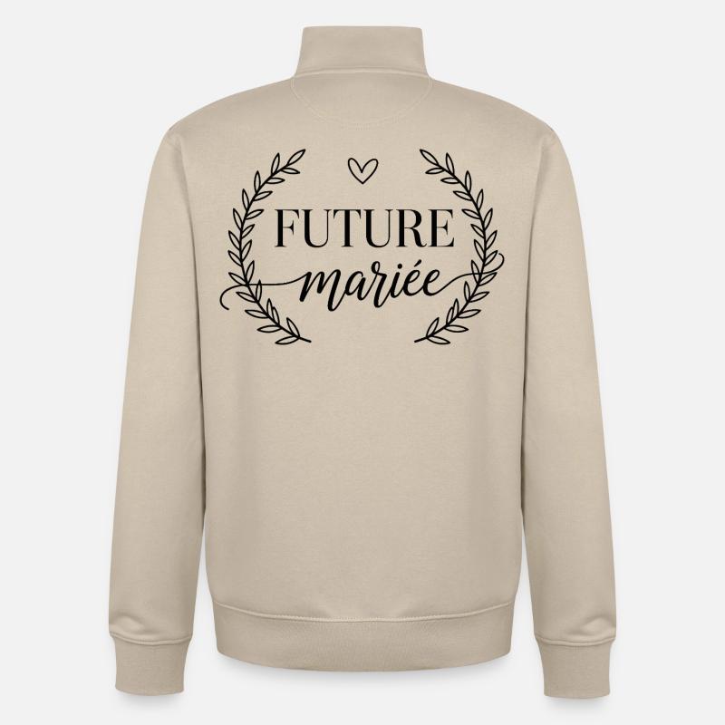 Future mariée design fun pour EVJ - Sweat zippé unisexe en coton bio Stanley/Stella - beige crème