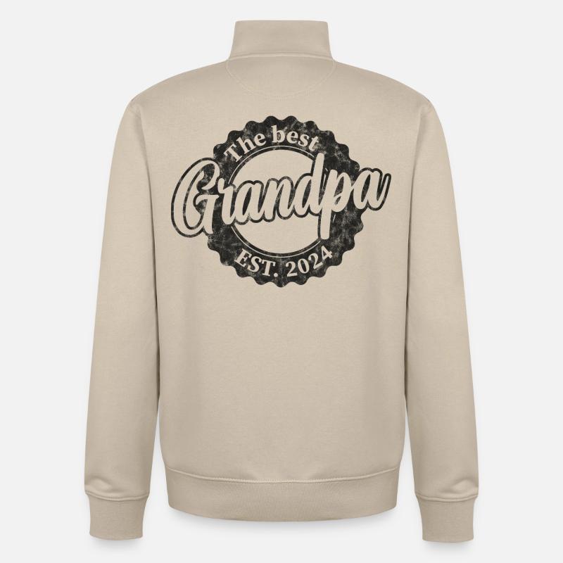 Le meilleur papy depuis 2024 - Sweat zippé unisexe en coton bio Stanley/Stella - beige crème