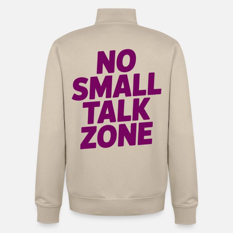 Pas de zone de bavardage - Sweat zippé unisexe en coton bio Stanley/Stella - beige crème