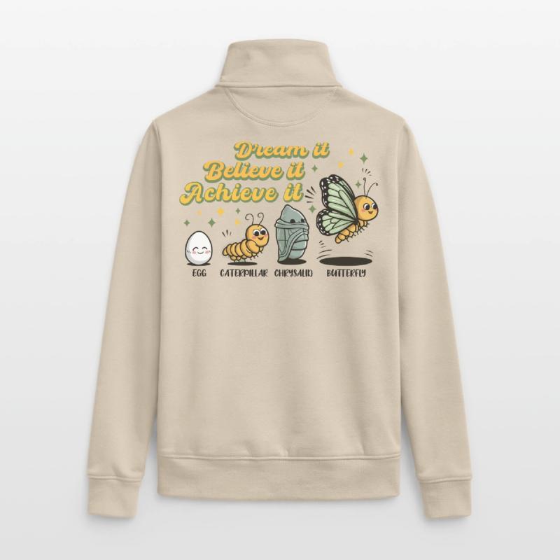 Chenille Schmetterling Schule Evolution Geschenk Unisex Organic Zip Sweatshirt von Stanley/Stella