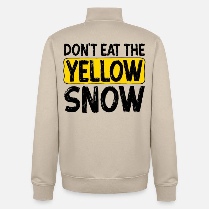 Ne mangez pas la neige jaune - Sweat zippé unisexe en coton bio Stanley/Stella - beige crème