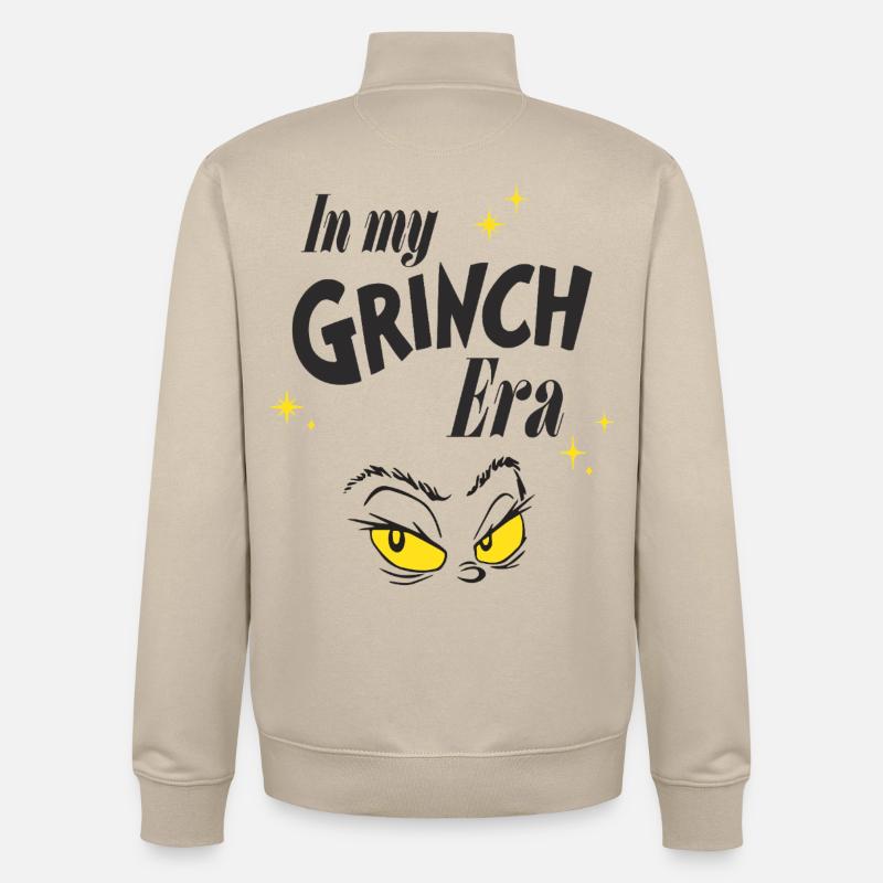 Der Grinch My Grinch Era & Durchdringender Blick - Unisex Organic Zip Sweatshirt von Stanley/Stella - Cremebeige