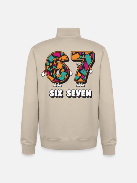6 7 Konfetti Karneval Fasching - Unisex Organic Zip Sweatshirt von Stanley/Stella - Cremebeige