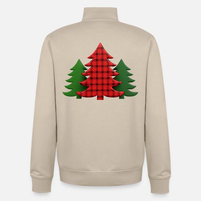 Plaid Baum Weihnachtsbäume Christmas Tree - Unisex Organic Zip Sweatshirt von Stanley/Stella - Cremebeige