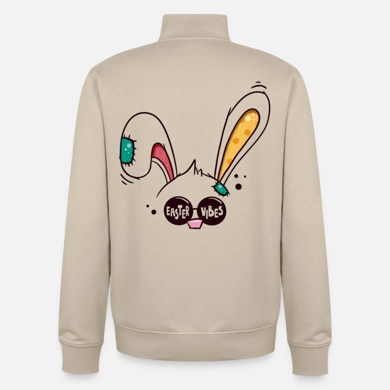 Easter Vibes Easter Bunny - Unisex Organic Zip Sweatshirt by Stanley/Stella - desert dust