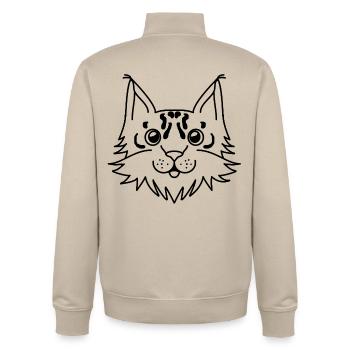 Lynx - Sweat zippé unisexe en coton bio Stanley/Stella - beige crème - Dos - AI Model Male 185 dark (185cm)