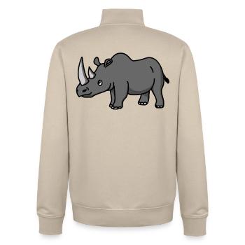 Nashorn - Unisex Organic Zip Sweatshirt von Stanley/Stella - Cremebeige - Hinten - AI Model Male 185 dark (185cm)