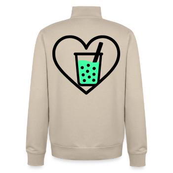 Bubble Tea Heart Boba Drink Sweet Trend - Unisex Organic Zip Sweatshirt von Stanley/Stella - Cremebeige - Hinten - AI Model Male 185 dark (185cm)