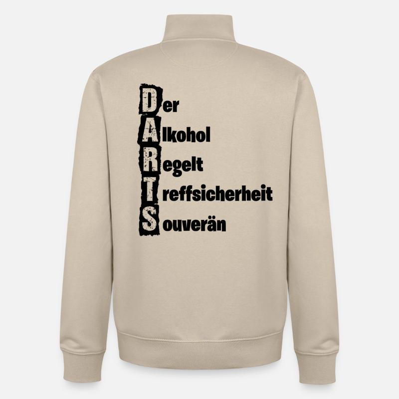 Fléchettes, fléchettes, règles de l’alcool - Sweat zippé unisexe en coton bio Stanley/Stella - beige crème