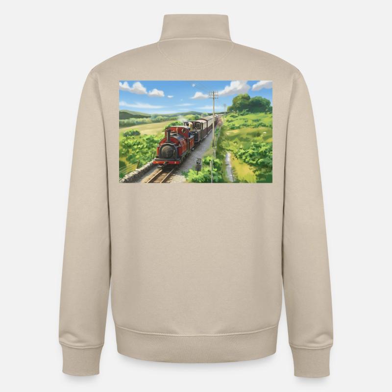 Dduallt Double Header - Unisex Organic Zip Sweatshirt by Stanley/Stella - desert dust