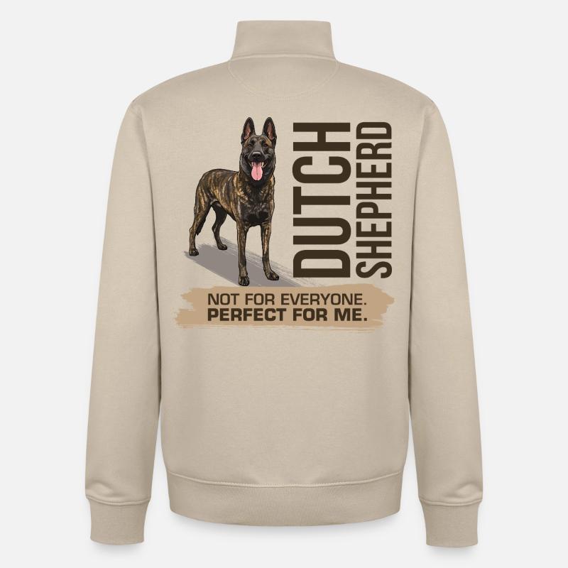 Dutch Shepherd - Dutchie  - Unisex Organic Zip Sweatshirt by Stanley/Stella - desert dust