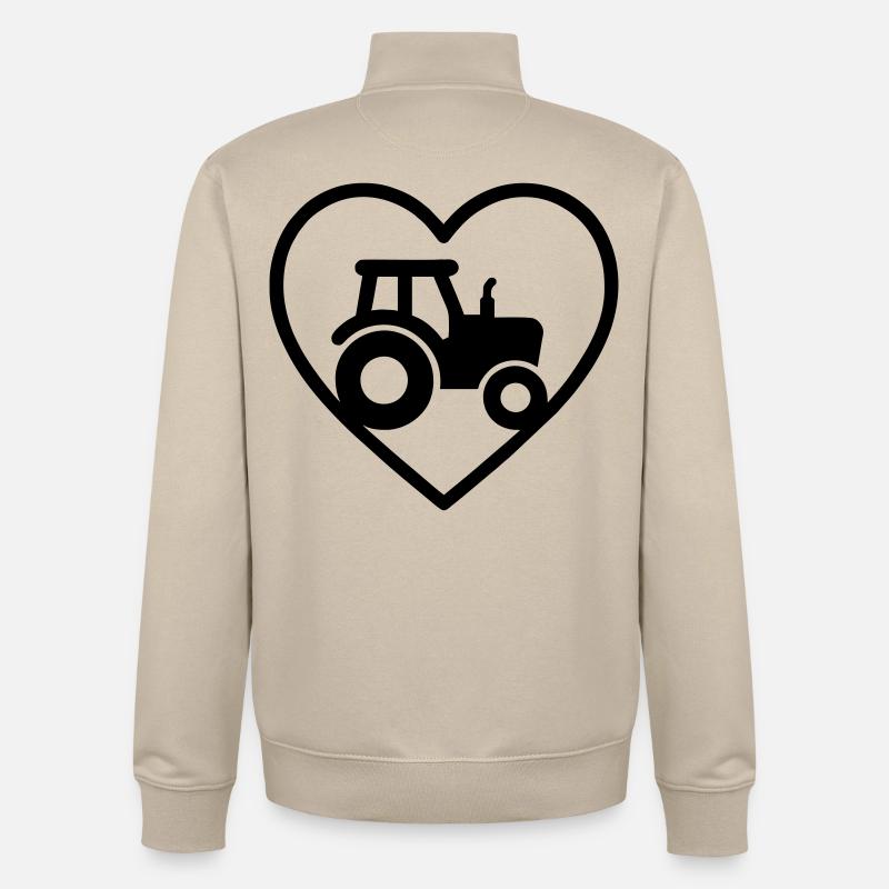 Heart Tractor – Farmer Passion Design - Unisex Organic Zip Sweatshirt by Stanley/Stella - desert dust