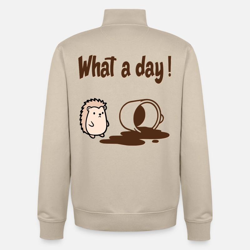 Café Hérisson - Sweat zippé unisexe en coton bio Stanley/Stella - beige crème