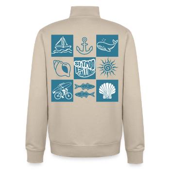 St. Trop ruft - Unisex Organic Zip Sweatshirt von Stanley/Stella - Cremebeige - Hinten - AI Model Male 185 dark (185cm)