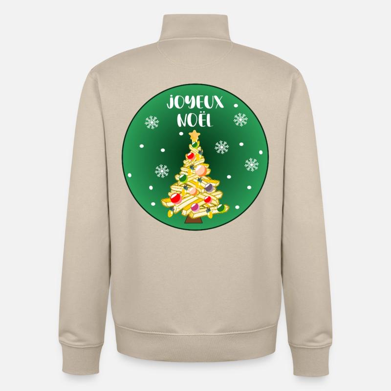 Frohe Weihnachtskartoffeln - Unisex Organic Zip Sweatshirt von Stanley/Stella - Cremebeige