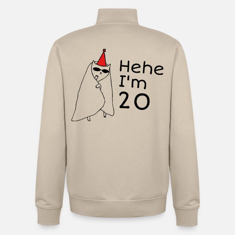 20 ans anniversaire - Cadeau 20e anniversaire - Sweat zippé unisexe en coton bio Stanley/Stella - beige crème