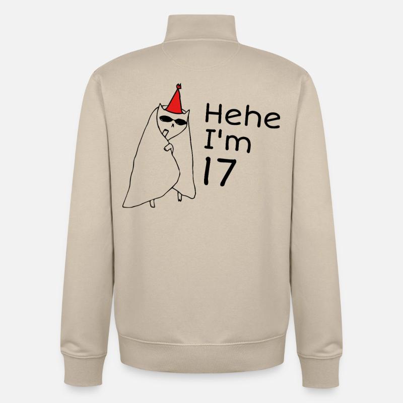 17-jähriges Jubiläum – 17-jähriges Jubiläumsgeschenk - Unisex Organic Zip Sweatshirt von Stanley/Stella - Cremebeige