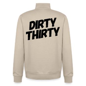 Dirty Thirty 30th Birthday - Unisex Organic Zip Sweatshirt by Stanley/Stella - desert dust - Back - AI Model Male 185 dark (185cm)