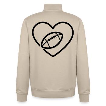 Cuore Rugby XV – Passione Rugby - Unisex Organic Zip Sweatshirt von Stanley/Stella - Cremebeige - Hinten - AI Model Male 185 dark (185cm)