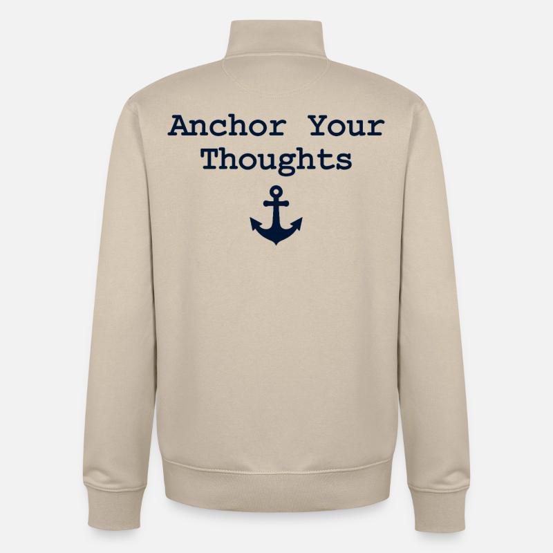 Ancre tes pensées ancre Ancre dire - Sweat zippé unisexe en coton bio Stanley/Stella - beige crème