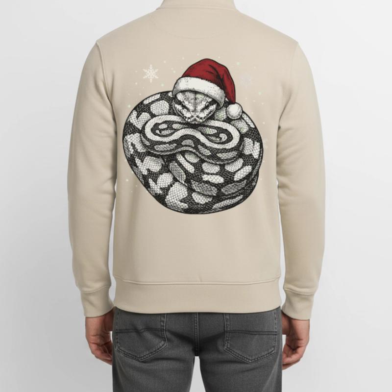 Königspython Weihnachten Ball Python Schlange Unisex Organic Zip Sweatshirt von Stanley/Stella